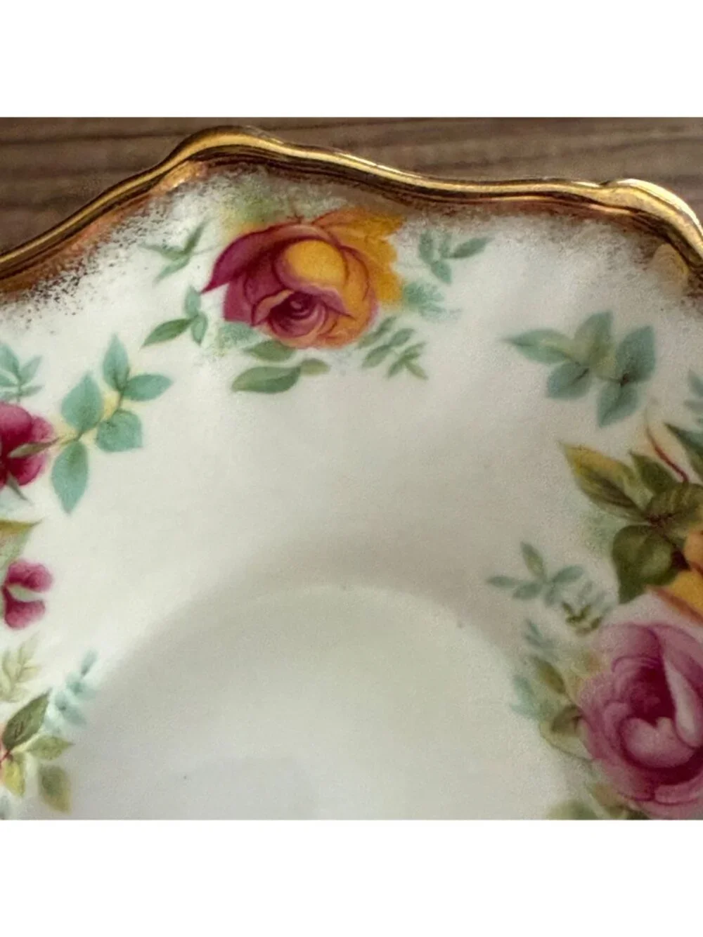 Vintage 60s Royal Stafford Bouquet Pattern Bone China Trinket Dish 5.25